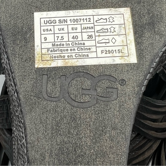 Ugg Black Melinda Platform Wedge Sandals Woman’s Size 9 - Picture 11 of 12